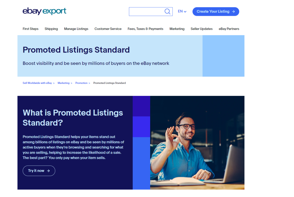 Promoted listings standard