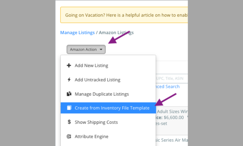 Add products and bulk edit product variations using downloaded file templates from Amazon seller central