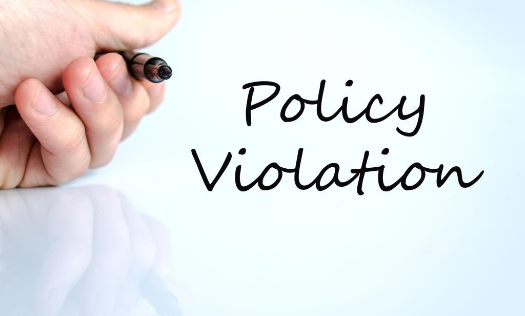 Policy violations from recent prices to current product price can lead to terminating selling privileges